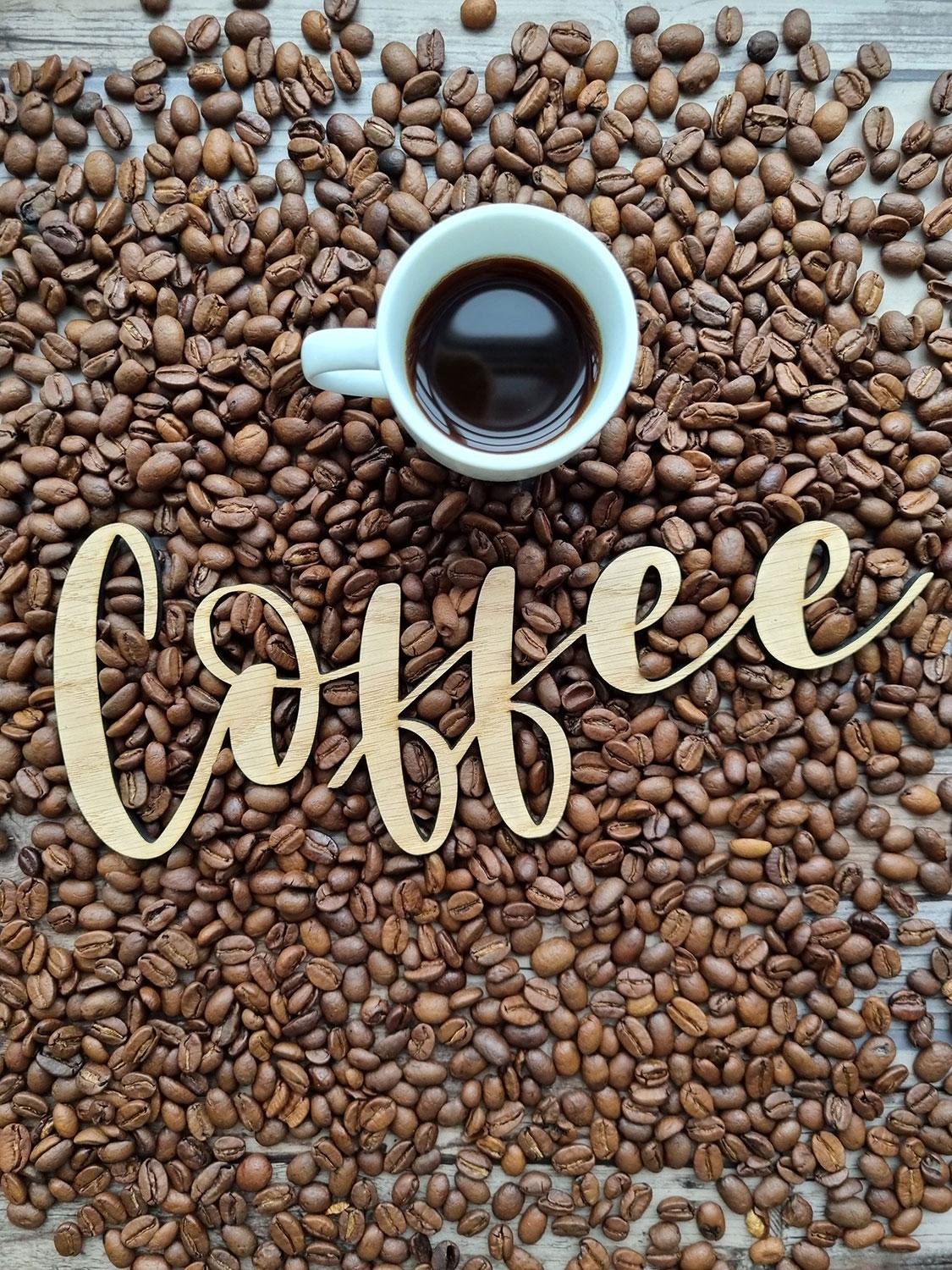 Kaffe skilt i træ - Coffee | Unik Plakat