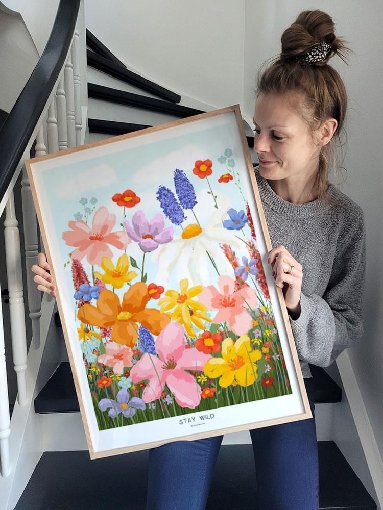 B2 plakat med blomster