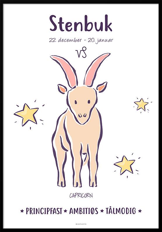 Stenbuk stjernetegn plakat
