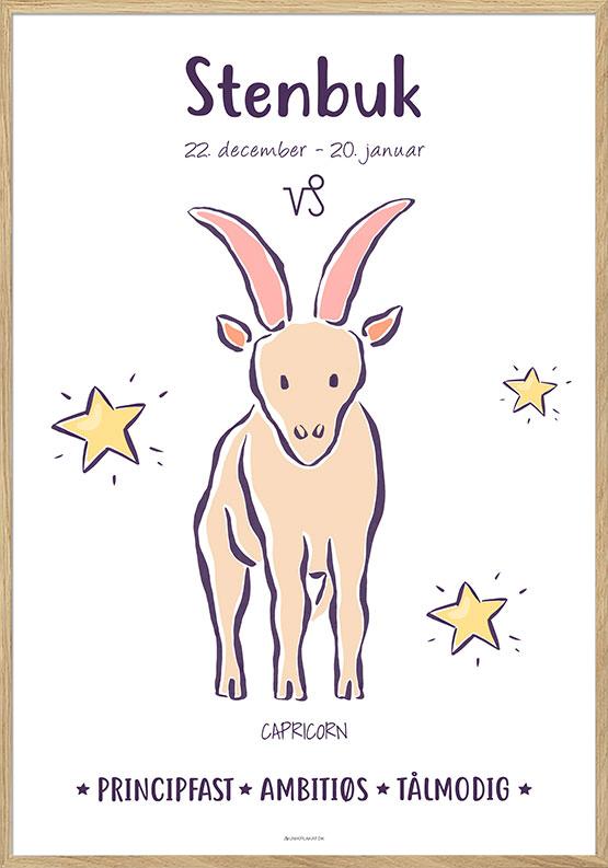 Stenbuk stjernetegn plakat