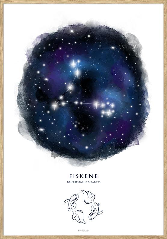 Plakat med stjernebillede fiskene