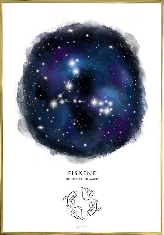 Plakat med stjernebillede fiskene