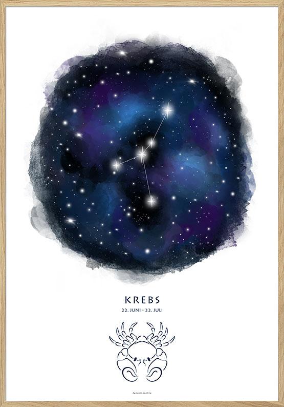 Plakat med stjernebillede krebsen