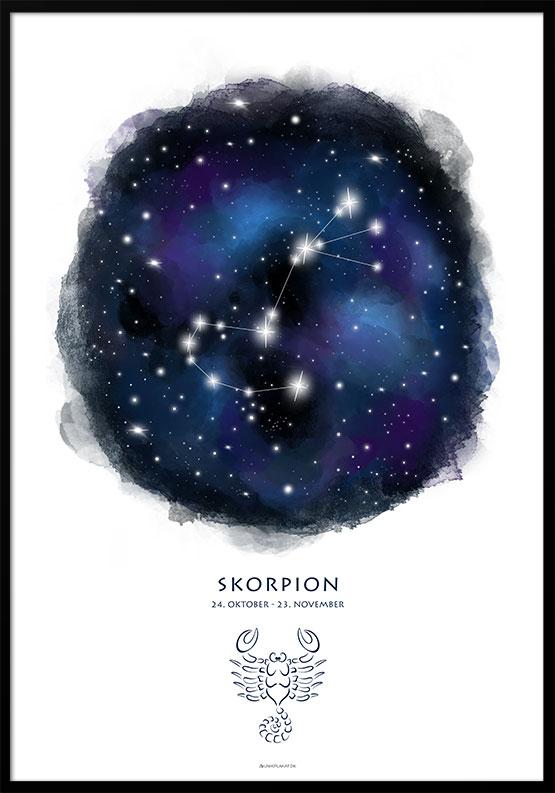Plakat med stjernebillede skorpionen