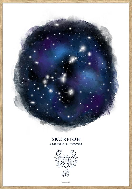 Plakat med stjernebillede skorpionen