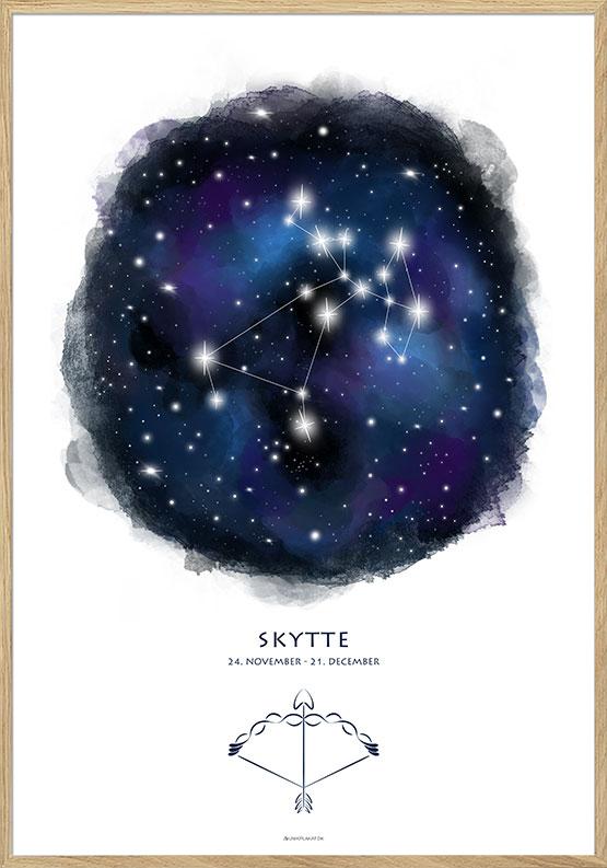 Plakat med stjernebillede skytten