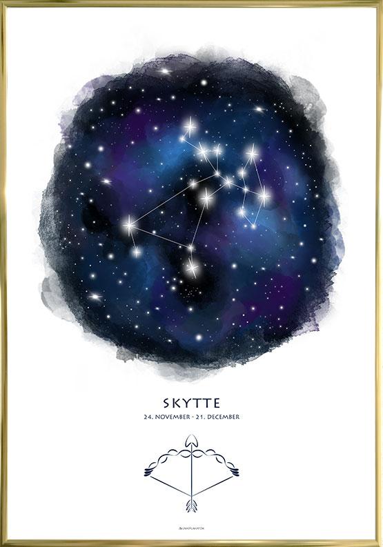 Plakat med stjernebillede skytten