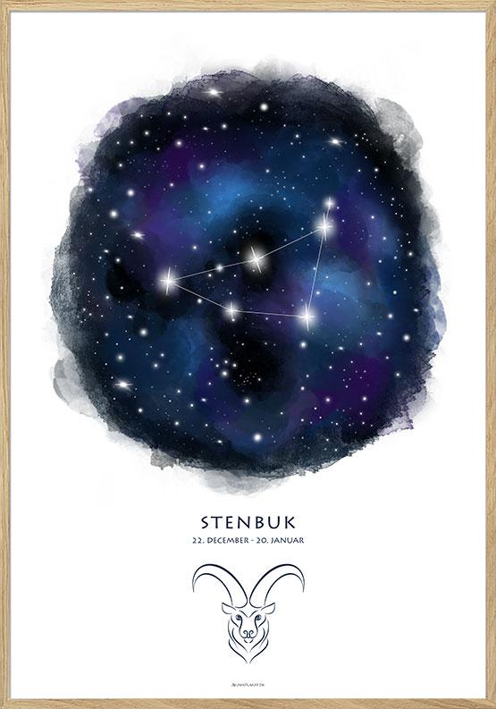 Plakat med stjernebillede stenbukken