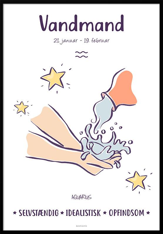 Vandmand stjernetegn plakat