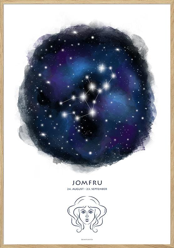 Plakat med stjernebillede jomfruen