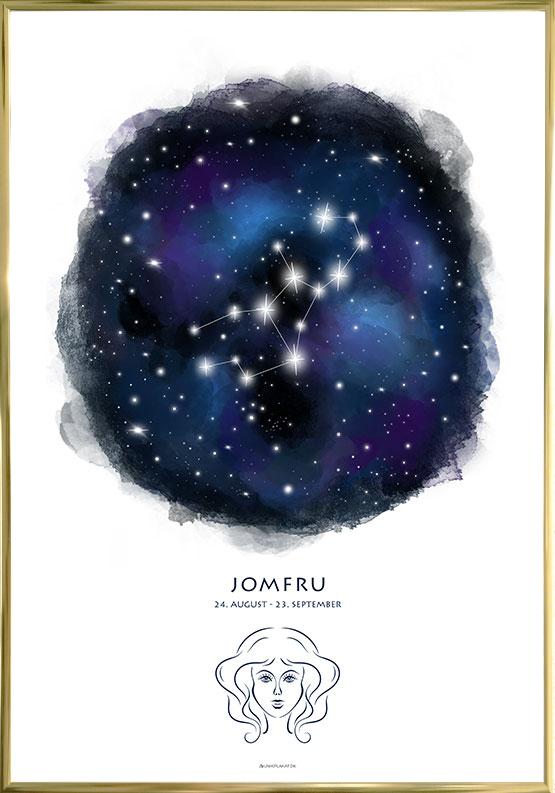 Plakat med stjernebillede jomfruen