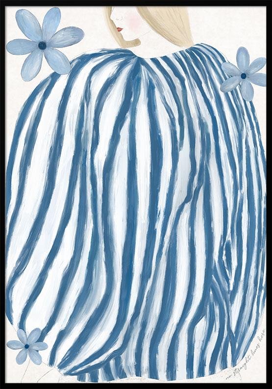 Blå plakat - No straight lines here