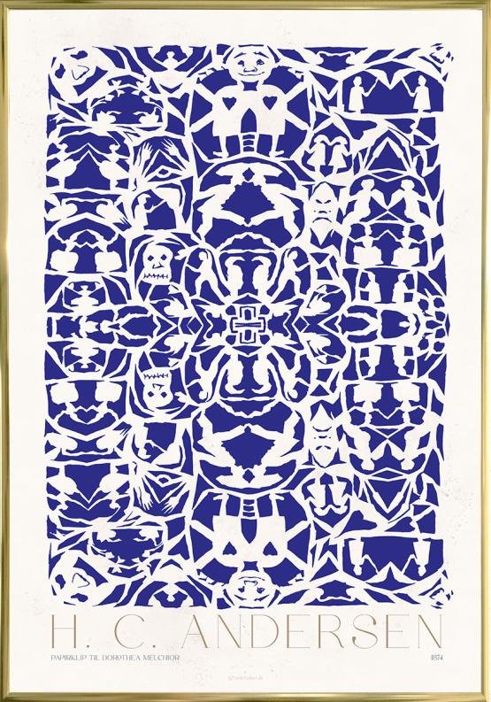 Blå plakat - H. C. Andersen papirklip (1874)