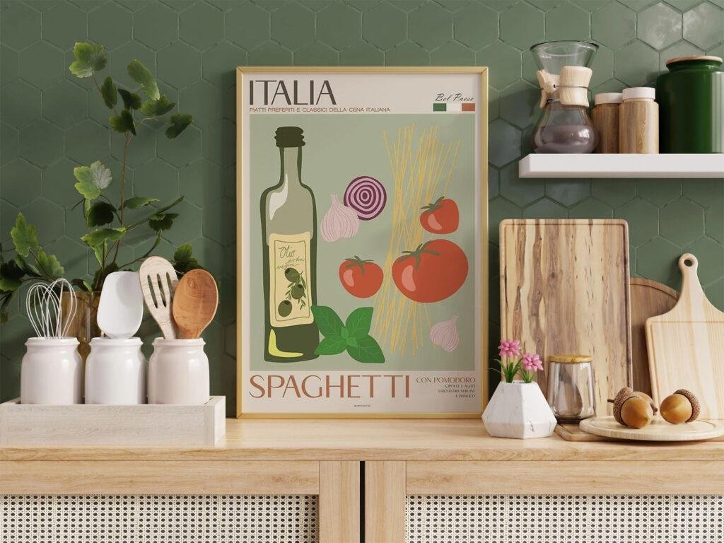 Madplakat til køkkenet – Spaghetti con pomodoro