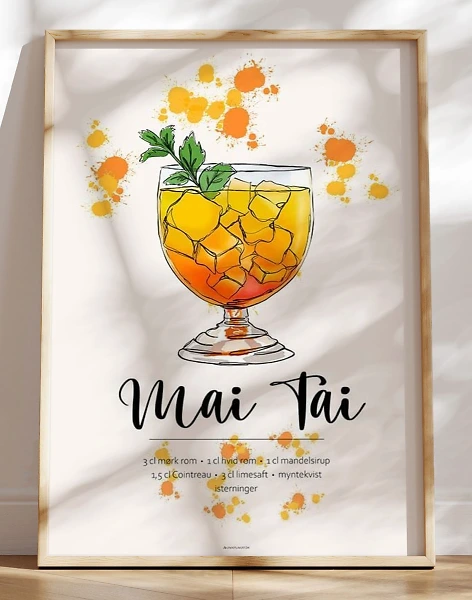 Mai Tai opskrift plakat