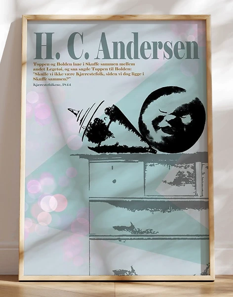 H. C. Andersen plakat - Kærestefolkene (Toppen og Bolden)