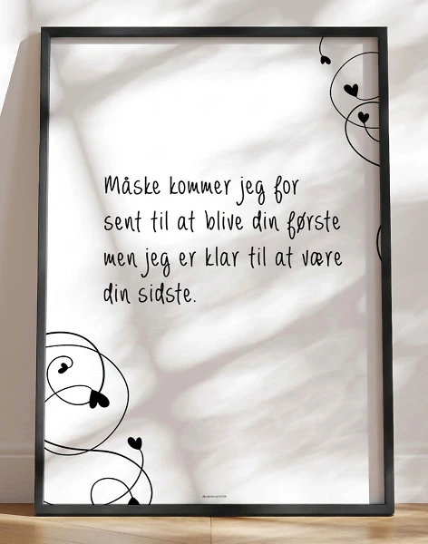 Romantisk citatplakat - Din sidste