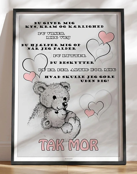 Mors dag plakat med bamser