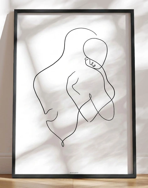 One line drawing - Hug no. 2 plakat