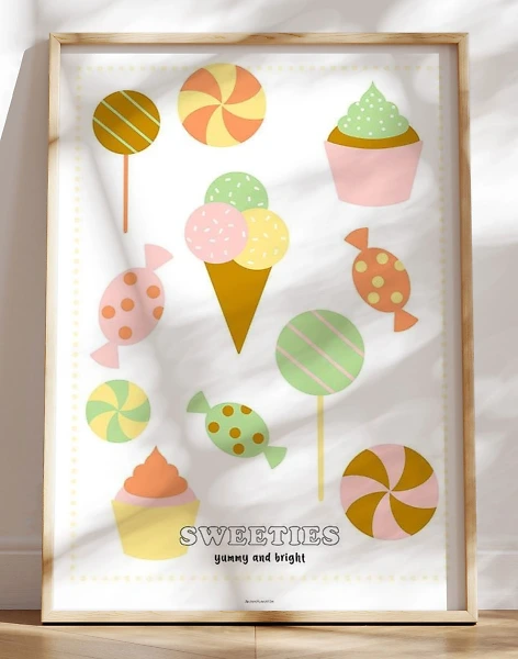 Børneplakat - Sweeties