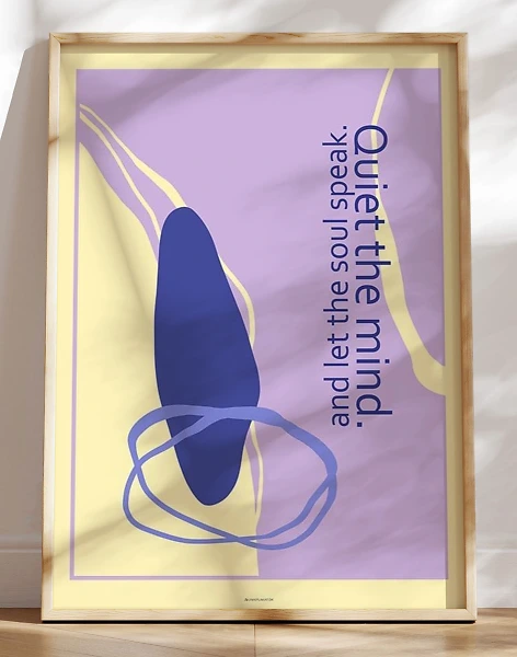 Farverig kunstplakat - Quiet the mind
