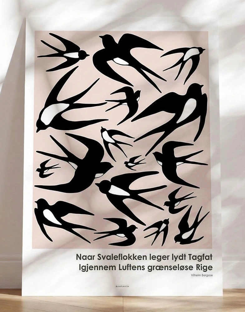 Plakat med svaleflok