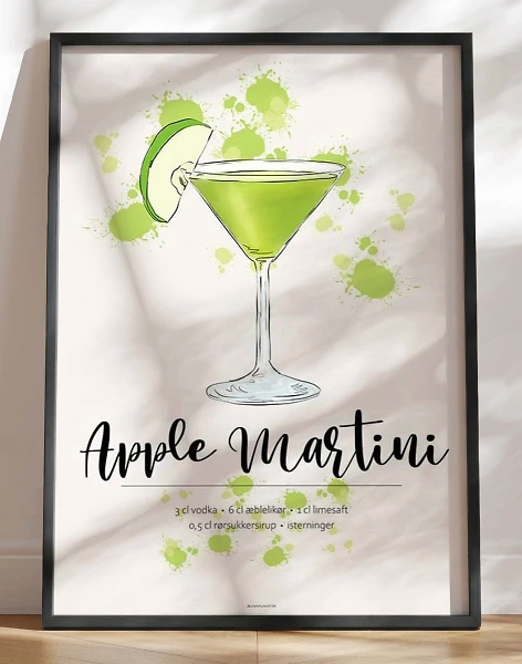 Apple Martini opskrift plakat