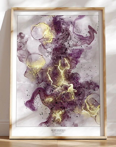 Oh my gold no. 2 - kunstplakat med grafisk guldeffekt
