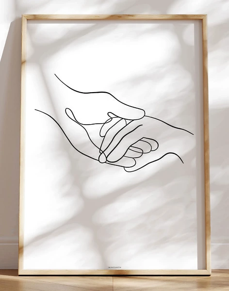 Line art - Take my hands plakat