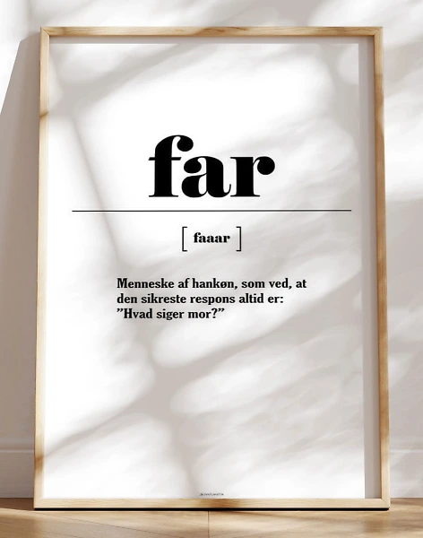 Far plakat - sjov definition af far