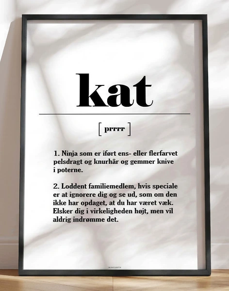 Kærlig definitionsplakat kat
