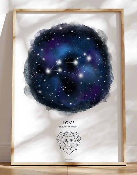 Plakat med stjernebillede løven