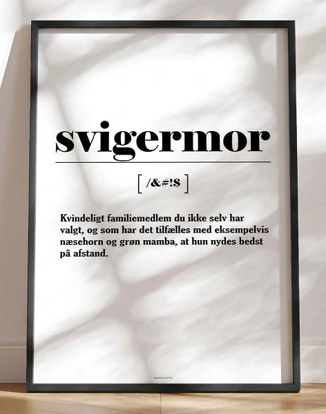 Svigermor - definitionsplakat