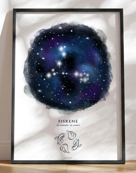 Plakat med stjernebillede fiskene