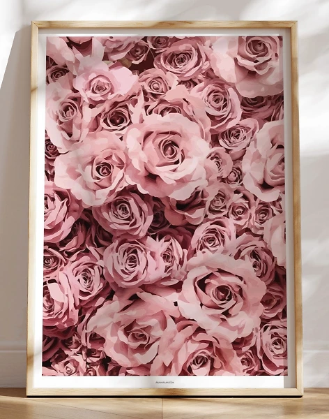 Grafisk plakat - Pink roses