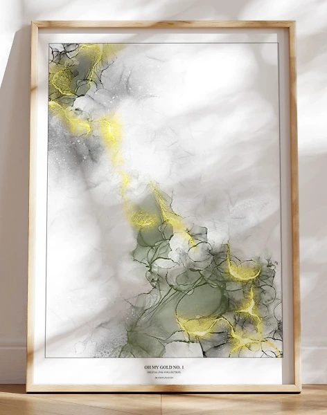 Oh my gold no. 1 - kunstplakat med grafisk guldeffekt