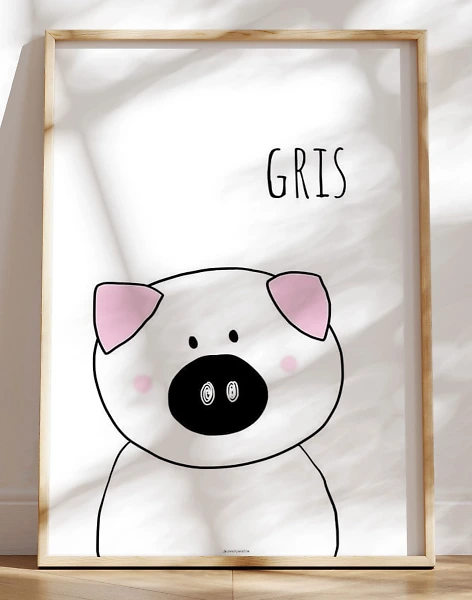 Enkel børneplakat med gris
