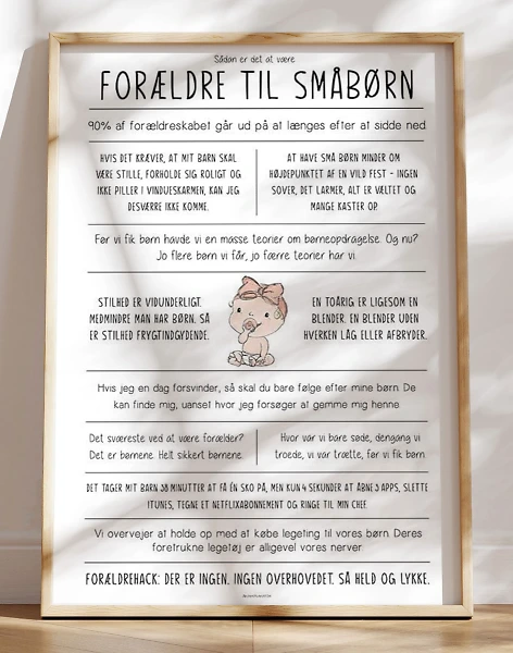 Sjov plakat til småbørnsforældre