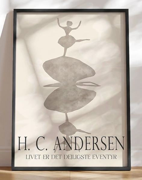 H. C. Andersen papirklip plakat - Ballerina på sommerfuglevinge