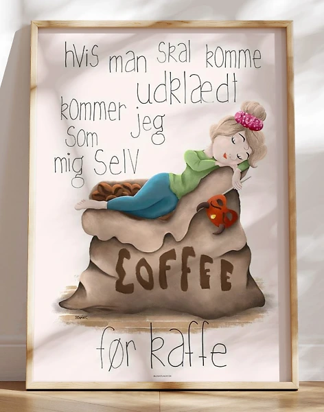 Kaffeplakat - Mig før kaffe