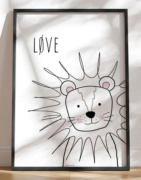 Enkel børneplakat med løve