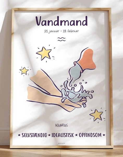Stjernetegn plakat vandmand