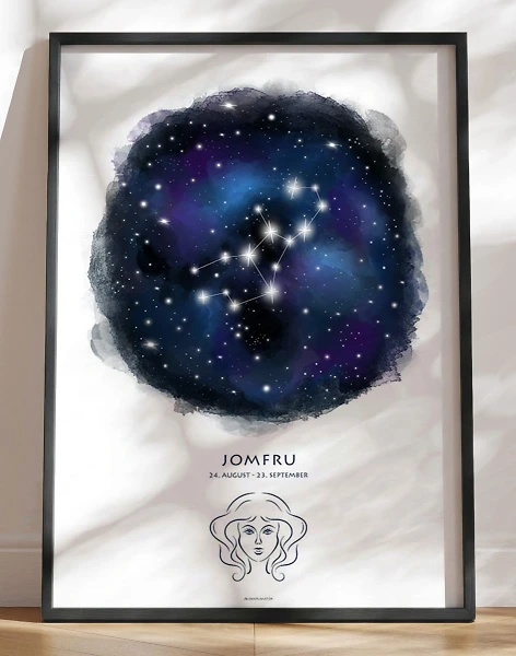 Plakat med stjernebillede jomfruen