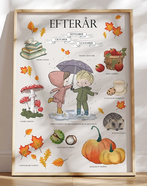 Efterårsplakat - børneplakat med efterårsmotiver