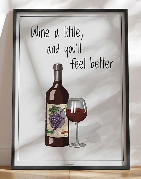 Vinplakat - Wine a little