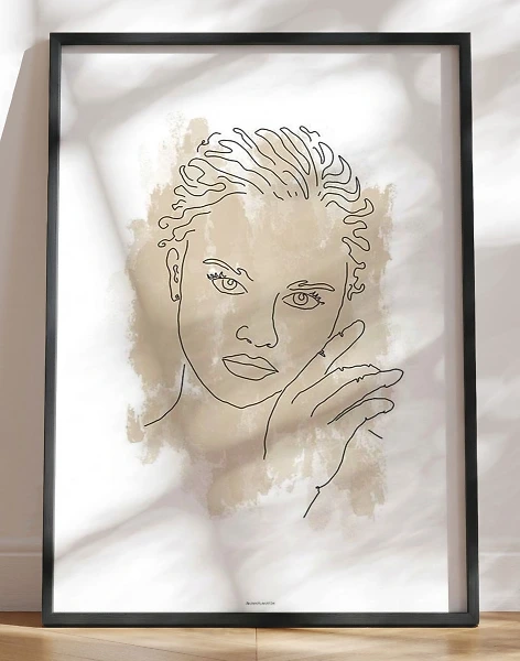 Kunstplakat - Woman in beige no. 1