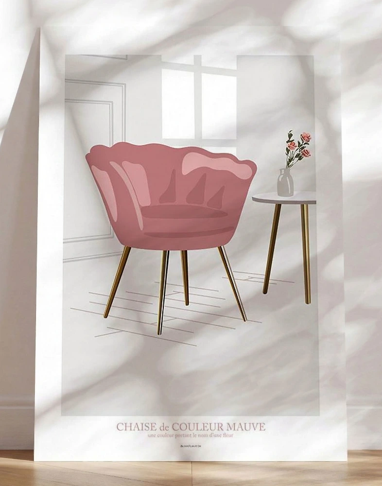Plakat af designerstue med stol