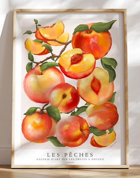 Les pêches - Kunstplakat med ferskner