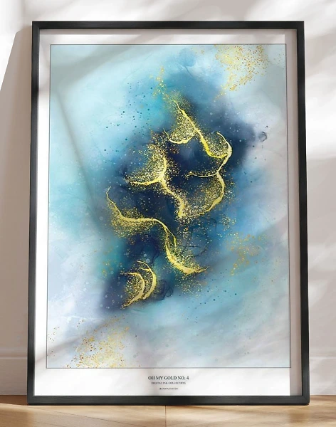 Oh my gold no. 4 - kunstplakat med grafisk guldeffekt