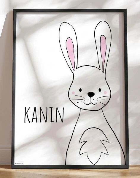 Enkel børneplakat med kanin